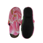 Pink Amaryllis Print Slippers