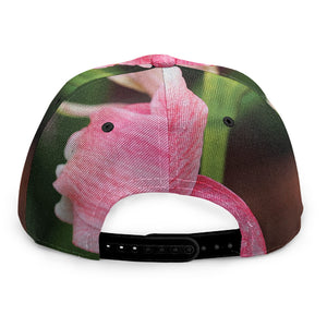 Pink Amaryllis Print Snapback Cap