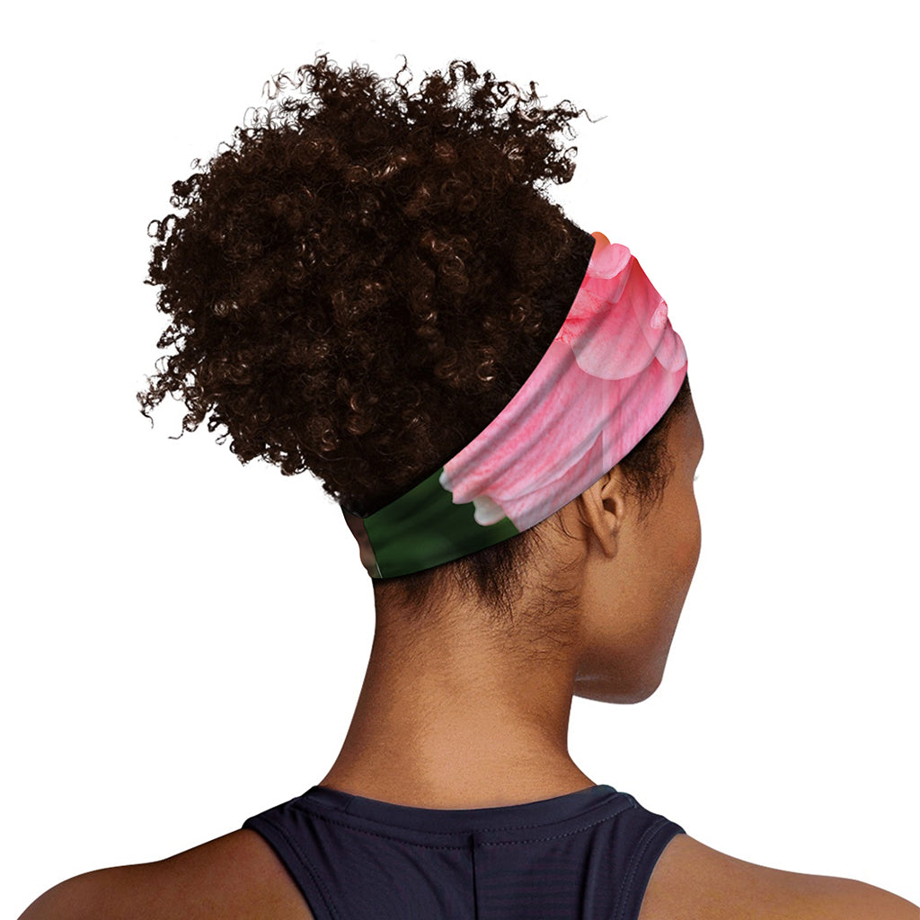Pink Amaryllis Print Sports Headband