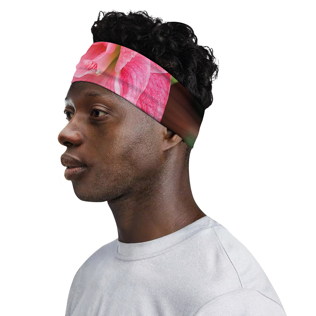 Pink Amaryllis Print Sports Headband