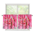 Pink Amaryllis Print Tier Curtains
