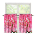 Pink Amaryllis Print Tier Curtains