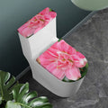 Pink Amaryllis Print Toilet Lid And Tank Cover Set