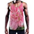 Pink Amaryllis Print Men's Workout Tank Top