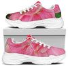 Pink Amaryllis Print White Chunky Shoes