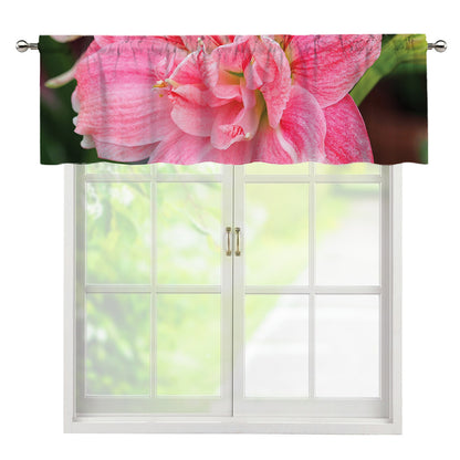 Pink Amaryllis Print Window Valance