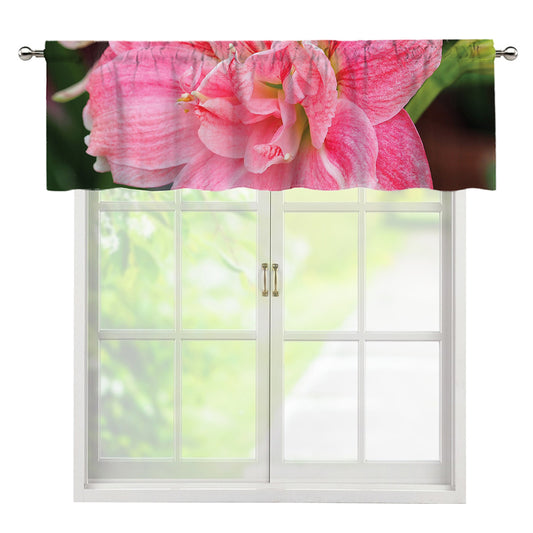 Pink Amaryllis Print Window Valance