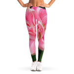 Pink Amaryllis Print Women's Leggings
