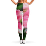 Pink Amaryllis Print Women's Leggings