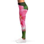 Pink Amaryllis Print Women's Leggings