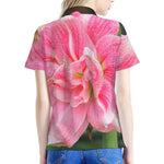 Pink Amaryllis Print Women's Polo Shirt