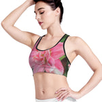 Pink Amaryllis Print Women's Sports Bra
