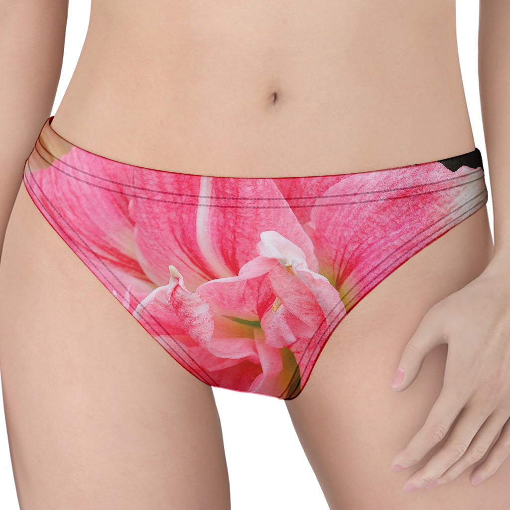 Pink Amaryllis Print Women's Thong