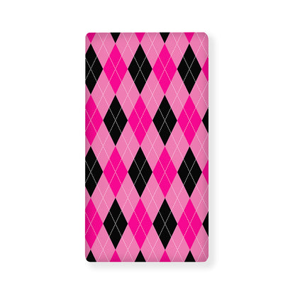Pink And Black Argyle Pattern Print Baby Crib Sheet