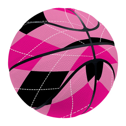Pink And Black Argyle Pattern Print Basketball