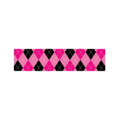 Pink And Black Argyle Pattern Print Bed Runner
