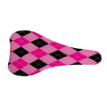 Pink And Black Argyle Pattern Print Bicycle Seat Cover