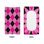 Pink And Black Argyle Pattern Print Changing Pad Cover