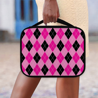 Pink And Black Argyle Pattern Print Classic Bible Case