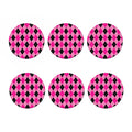 Pink And Black Argyle Pattern Print Coaster Set