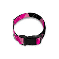 Pink And Black Argyle Pattern Print Dog Collar