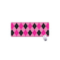 Pink And Black Argyle Pattern Print Extended Mouse Pad