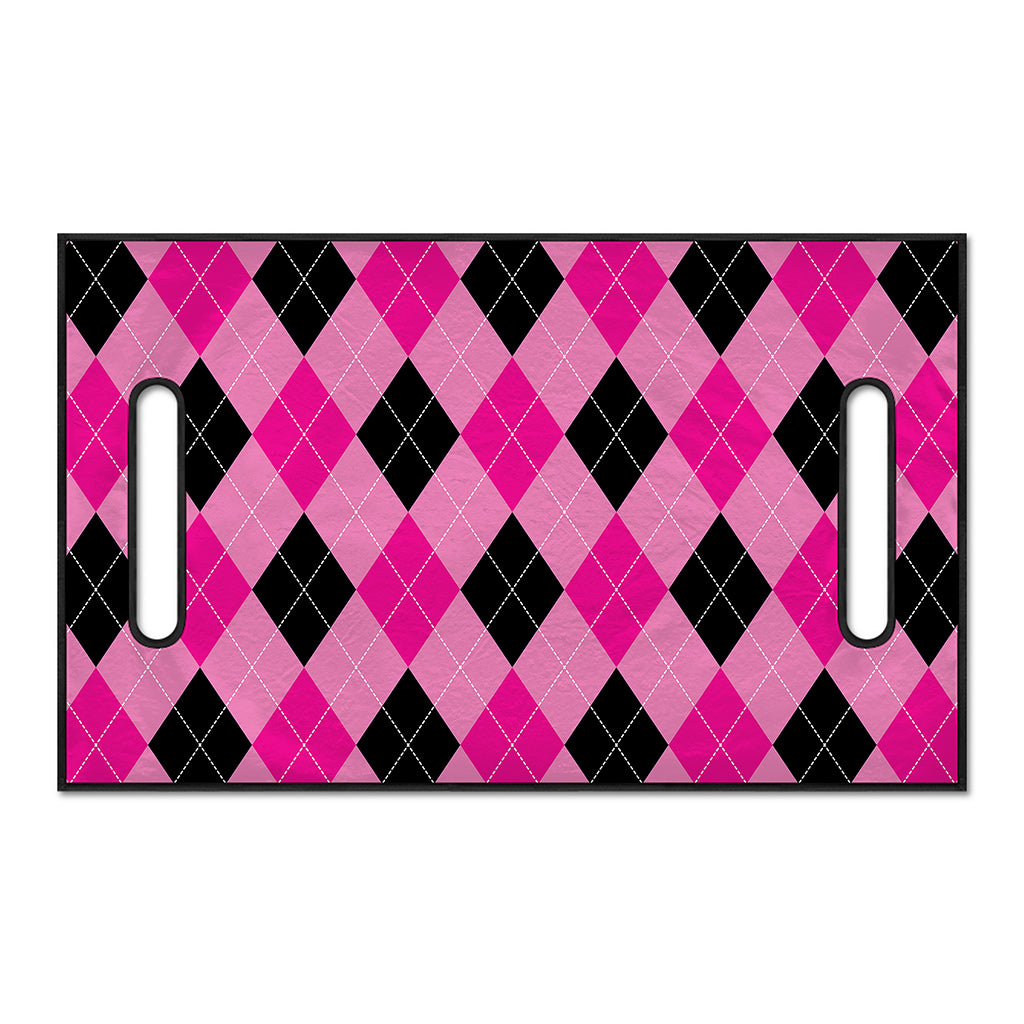 Pink And Black Argyle Pattern Print Golf Cart Seat Cover