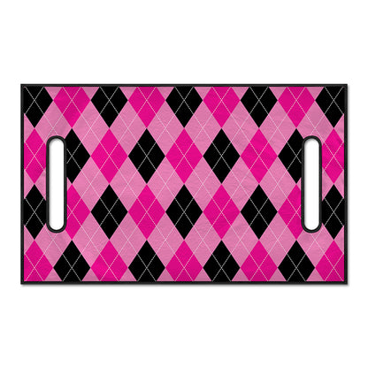 Pink And Black Argyle Pattern Print Golf Cart Seat Cover
