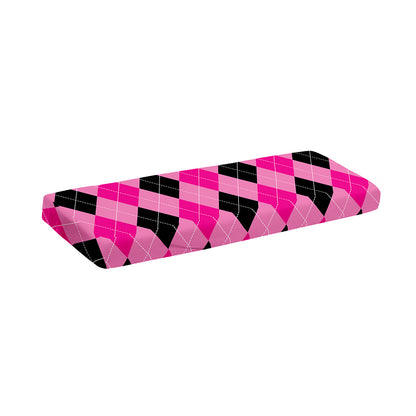 Pink And Black Argyle Pattern Print Piano Keyboard Cover