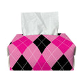 Pink And Black Argyle Pattern Print Rectangle Tissue Box Cover