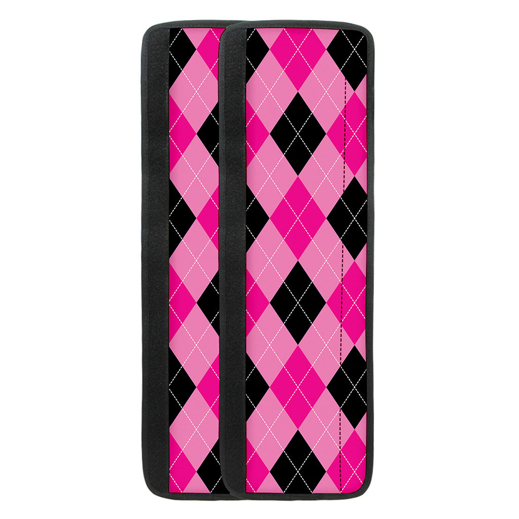 Pink And Black Argyle Pattern Print Refrigerator Handle Covers