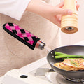 Pink And Black Argyle Pattern Print Skillet Handle Cover