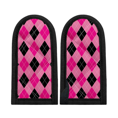 Pink And Black Argyle Pattern Print Skillet Handle Cover