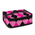 Pink And Black Argyle Pattern Print Small Lunch Bag