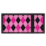 Pink And Black Argyle Pattern Print Trifold Wallet
