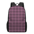 Pink And Black Buffalo Check Print 17 Inch Backpack
