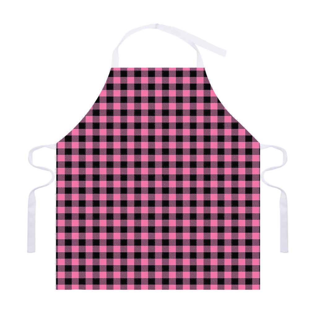 Pink And Black Buffalo Check Print Adjustable Apron