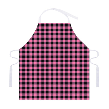 Pink And Black Buffalo Check Print Adjustable Apron