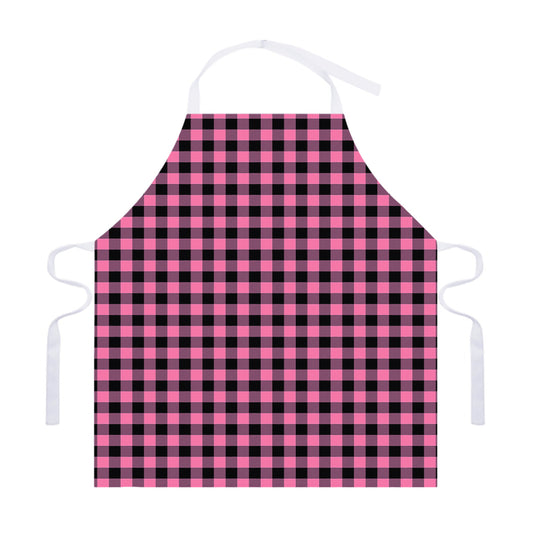 Pink And Black Buffalo Check Print Adjustable Apron