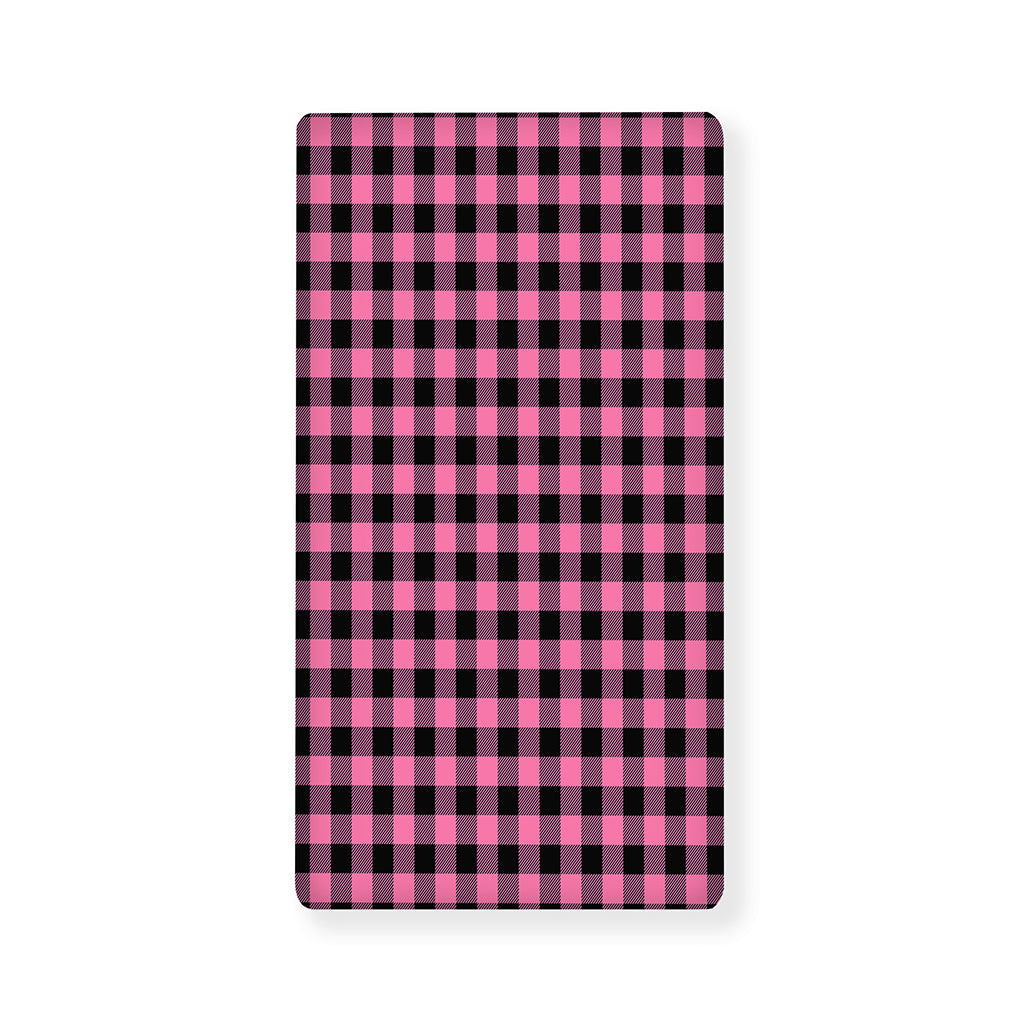 Pink And Black Buffalo Check Print Baby Crib Sheet