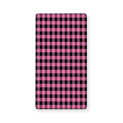 Pink And Black Buffalo Check Print Baby Crib Sheet