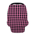 Pink And Black Buffalo Check Print Baby Seat Cover