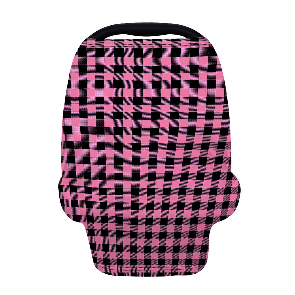 Pink And Black Buffalo Check Print Baby Seat Cover