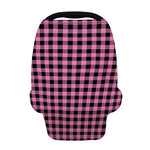 Pink And Black Buffalo Check Print Baby Seat Cover