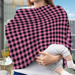 Pink And Black Buffalo Check Print Baby Seat Cover