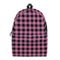 Pink And Black Buffalo Check Print School Backpack