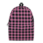 Pink And Black Buffalo Check Print Backpack