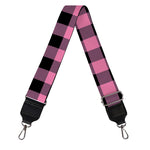 Pink And Black Buffalo Check Print Bag Strap