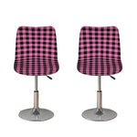 Pink And Black Buffalo Check Print Bar Stool Covers