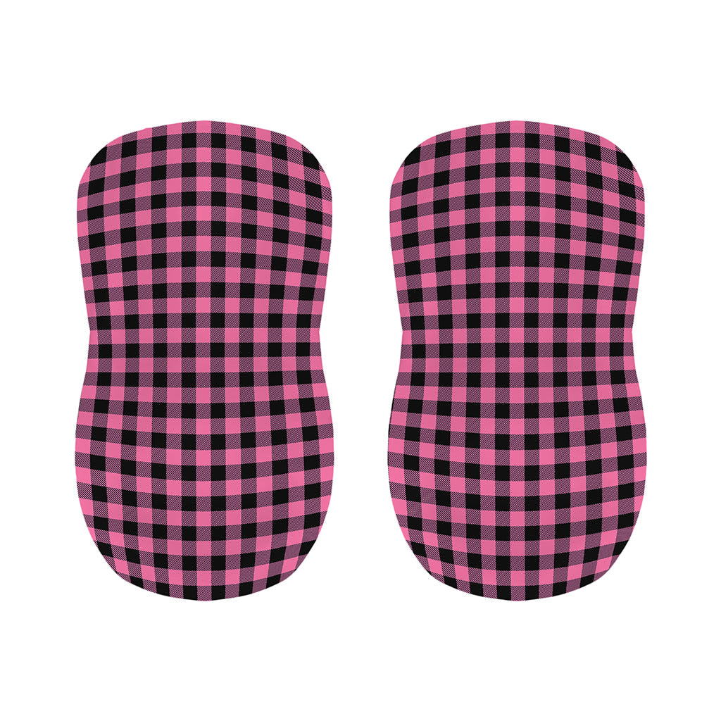 Pink And Black Buffalo Check Print Bar Stool Covers